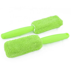 Car Wash Portable Microfiber Wheel Tire Rim Brush Car Wheel Wash Cleaning for Car with Plastic Handle Auto Washing Cleaner Tools