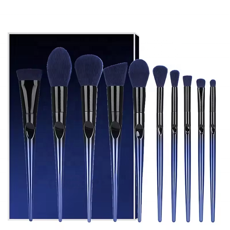 Super Hot Luxury High Quality Vegan 10 pcs Gift Make Up Brushes New Gradient Color Custom Cosmetic Makeup Brush Set