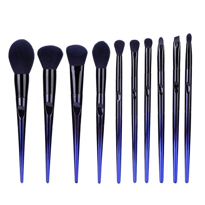 Super Hot Luxury High Quality Vegan 10 pcs Gift Make Up Brushes New Gradient Color Custom Cosmetic Makeup Brush Set