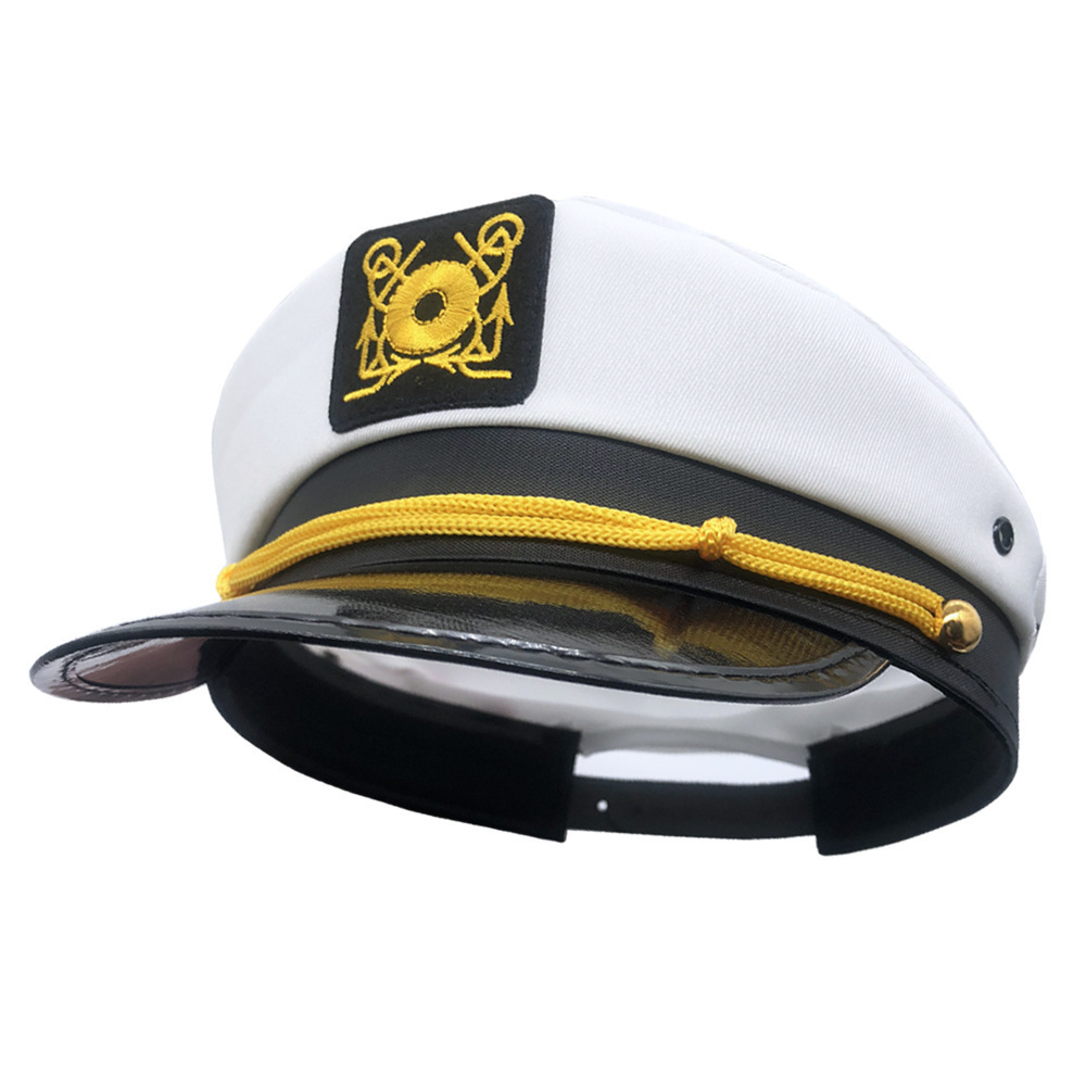 wholesale captains hats custom embroidery logo printed logo white black hats caps for promotion Sailor captain hats