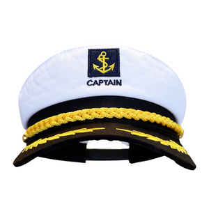 wholesale Party hat fashion decoration captains hats white black pink caps for promotion Sailor captain hat