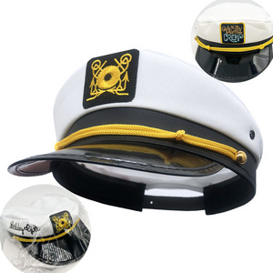 wholesale captains hats custom embroidery logo printed logo white black hats caps for promotion Sailor captain hats