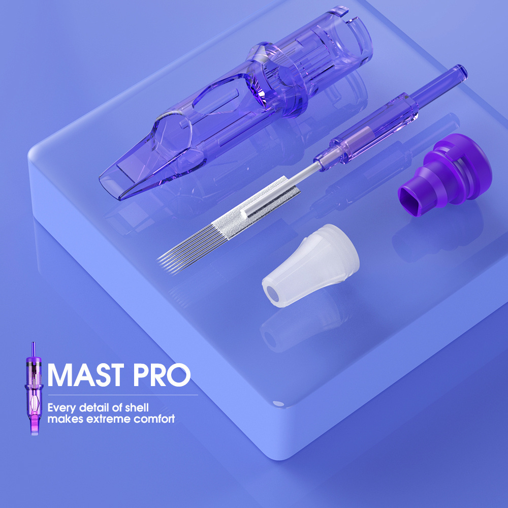 wholesale Widely praised mast pro needle cartridge permanent makeup universal purple tattoo needle cartridge