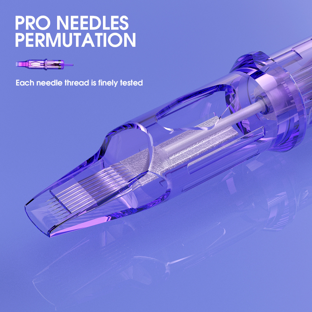 wholesale Widely praised mast pro needle cartridge permanent makeup universal purple tattoo needle cartridge