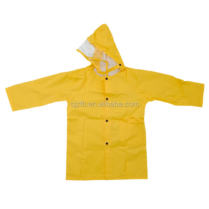 polyester coated pu jacket raincoats waterproof weather rain coat for kids