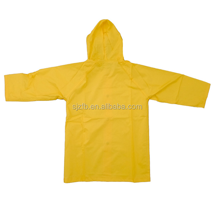 polyester coated pu jacket raincoats waterproof weather rain coat for kids