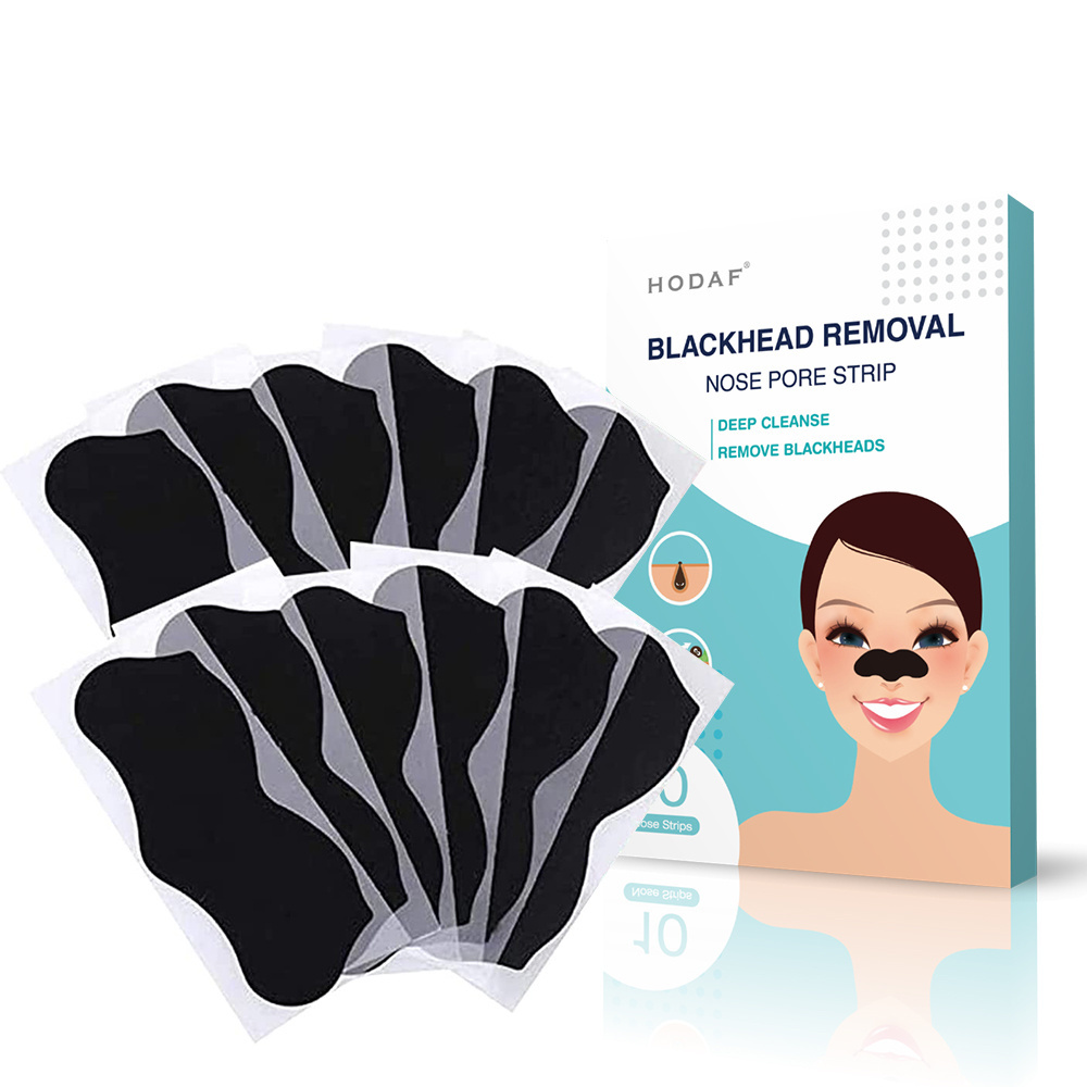 Private Label Bamboo Charcoal Face Pore Blackhead Remover Deep Cleansing Nose Patch Strips