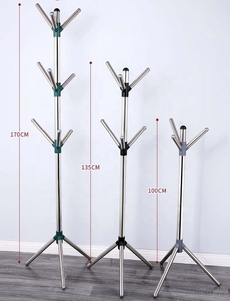 Metal Tree Coat Rack Stand Free Standing Holder to Hanging Jacket Hat Cloth Handbag Purse Winter Scarf Bedroom Office Organizer