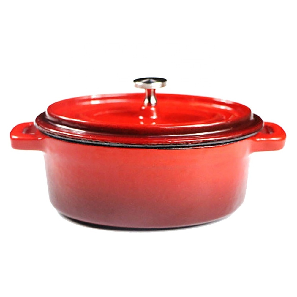 Manufacturers Wholesale 12CM Oval Mini Stew Pot Enamel Pot Cast Iron Sauce Pan Soup Pot Nonstick Sauce Pan