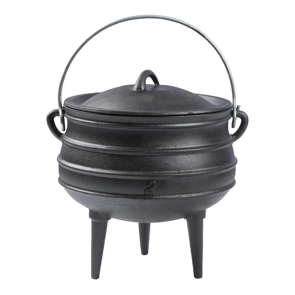 Wholesale Pre-seasoned South Africa Cast Iron Three 3 Legged Legs Potjie Pot Cauldron