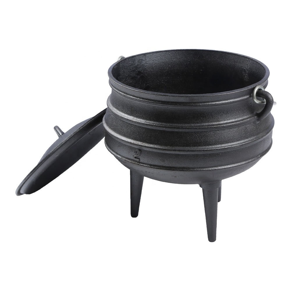 Wholesale Pre-seasoned South Africa Cast Iron Three 3 Legged Legs Potjie Pot Cauldron