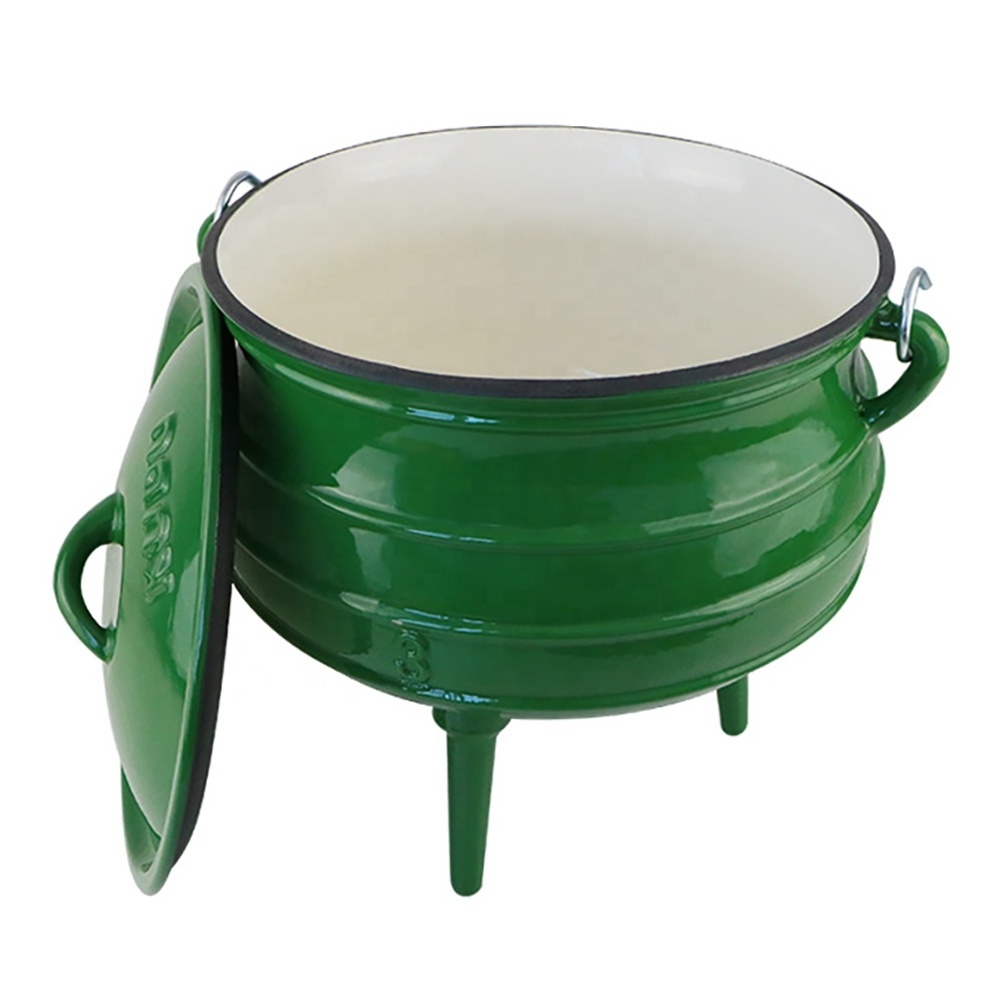 Enamel Cast Iron Pre-seasoned South Africa Potjie Pot Three Legged Cooking Pot