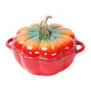 Factory Directly Sale Enamel Cast Iron Casserole Pumpkin Pot Stewed Cooking Pot Cookware Kitchenware With Lid