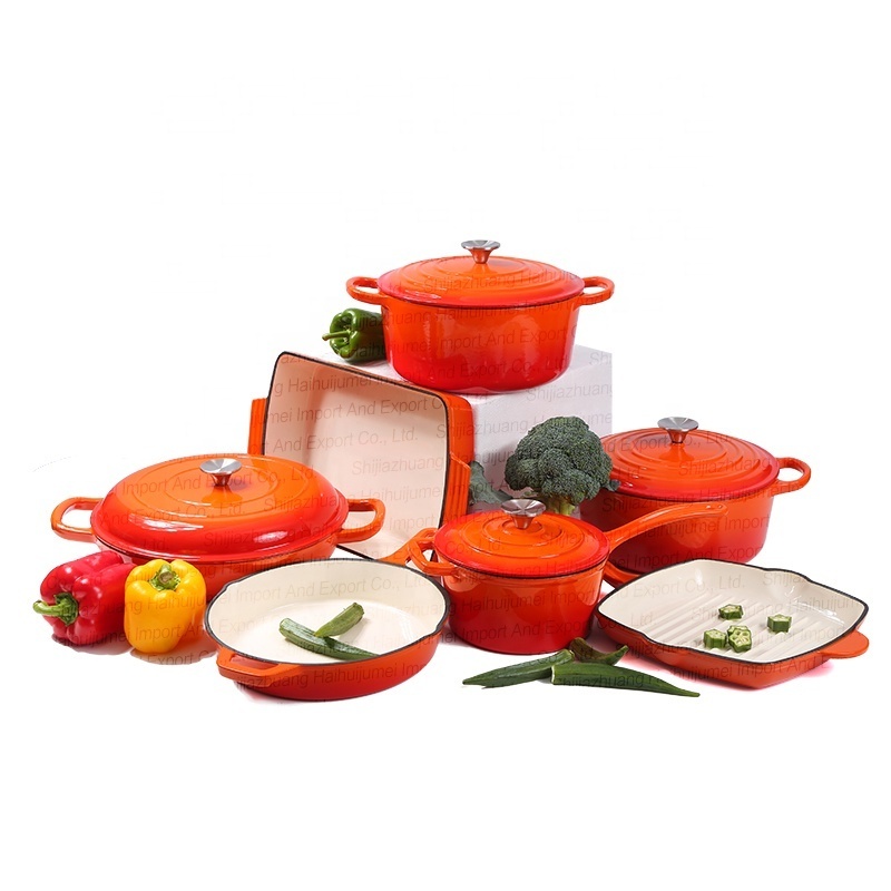 Wholesale Quality Hebei Cast Casting Iron Enamel Dutch Oven Cooking Milk Pots And Pans Cookware Sets Casserole