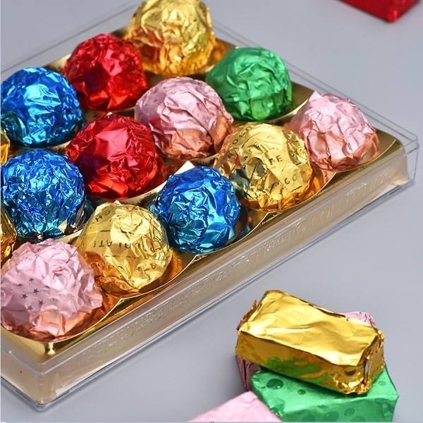 Printed and embossed chocolate wrap laminated paper aluminum foil for chocolate wrapping