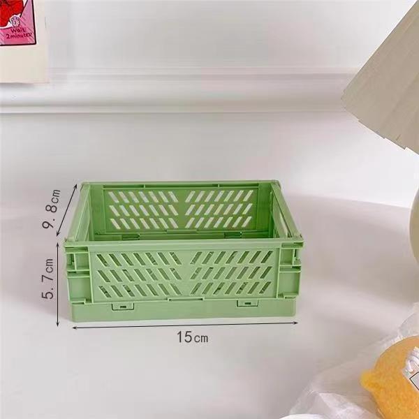 Stackable Solid Box Plastic Crates Foldable Desk Basket for Storage and Organization