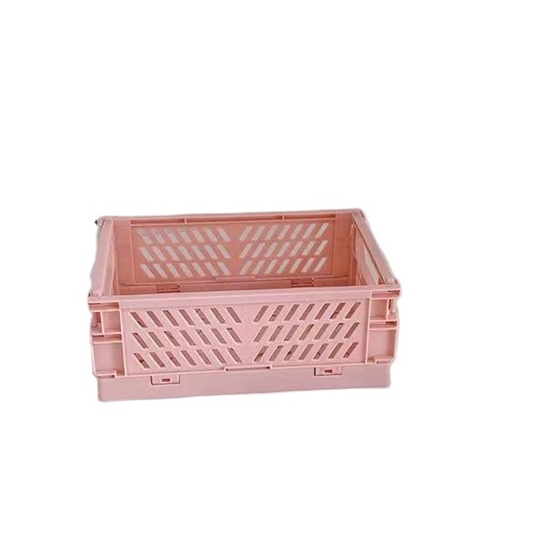 Stackable Solid Box Plastic Crates Foldable Desk Basket for Storage and Organization