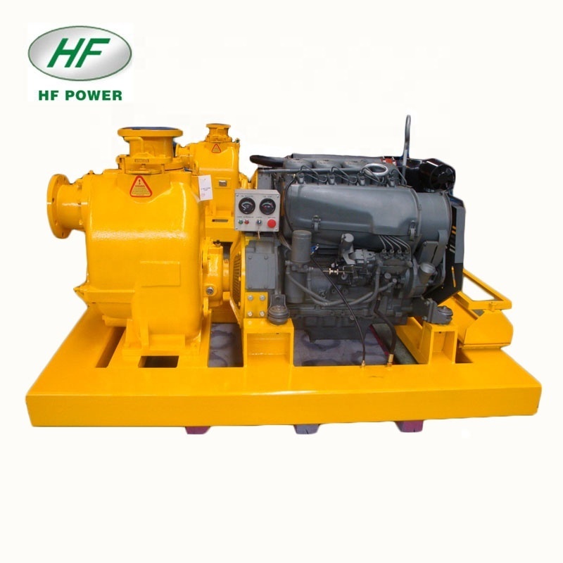 Stationary type self-priming diesel engine water pump set for industrial sewage