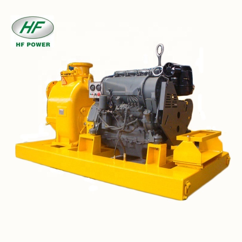 Stationary type self-priming diesel engine water pump set for industrial sewage