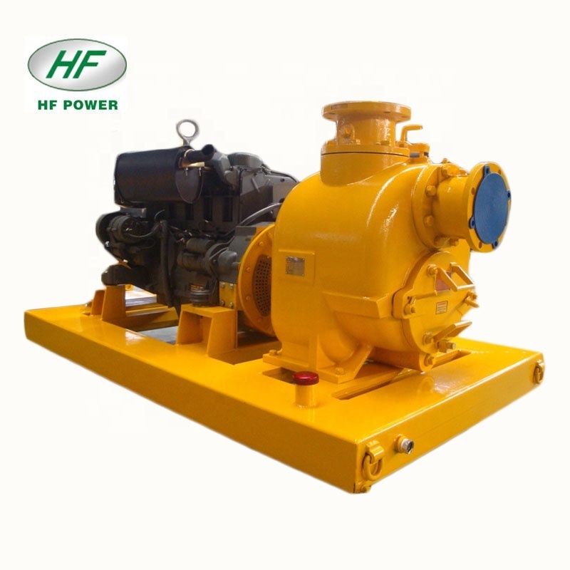 Stationary type self-priming diesel engine water pump set for industrial sewage