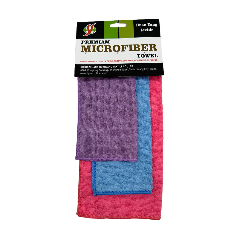 200gsm Customized Packaging Purple Multiple Colors Strong Water Absorbent Microfiber Household Cleaning Cloth Towels