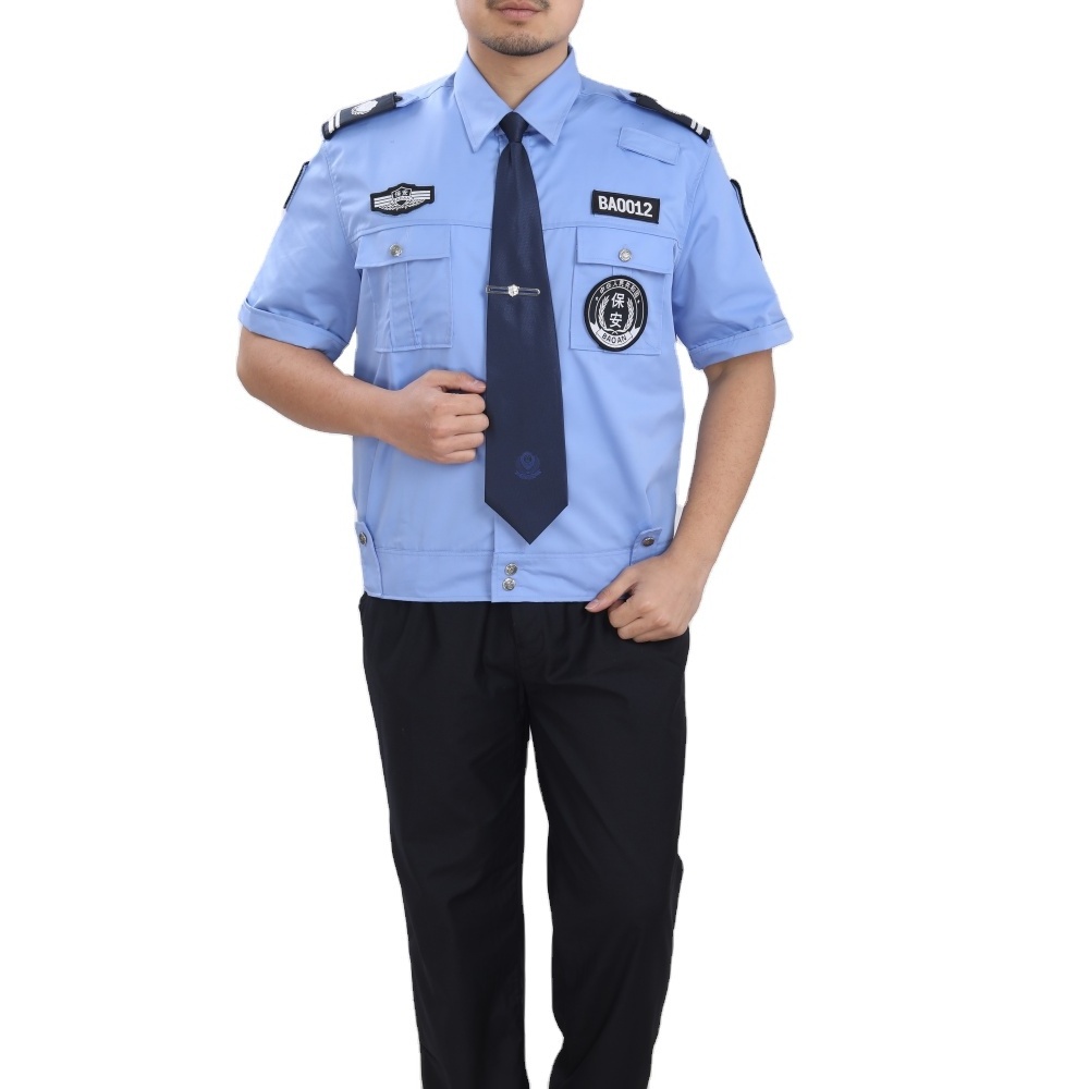 Can customize the summer men and women thin wear security uniform work shirt set