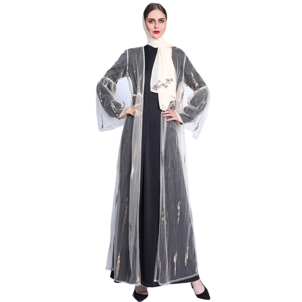 2020 New design Open Front new fashion abaya papillon velvet dress abaya dresses muslim indian style abaya transparent