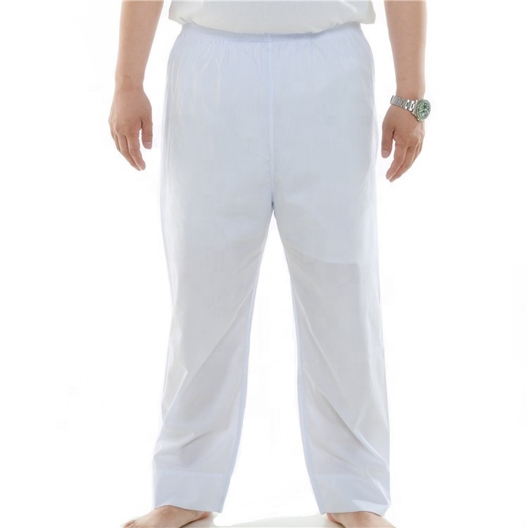 Muslim Men's Adult Casual Trousers Thobe Slack Lined Solid Loose Comfortable Longs Contains Cotton Arabian Pants