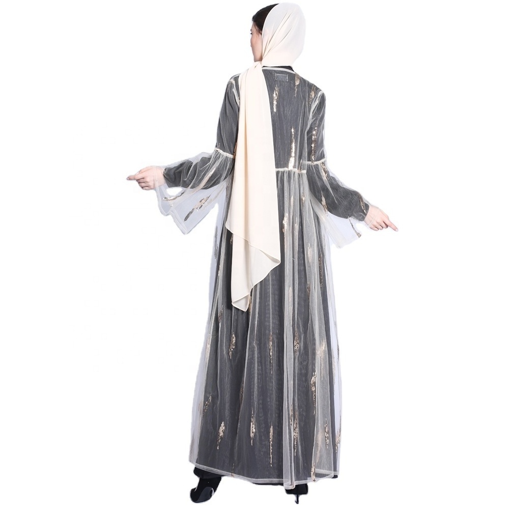 2020 New design Open Front new fashion abaya papillon velvet dress abaya dresses muslim indian style abaya transparent