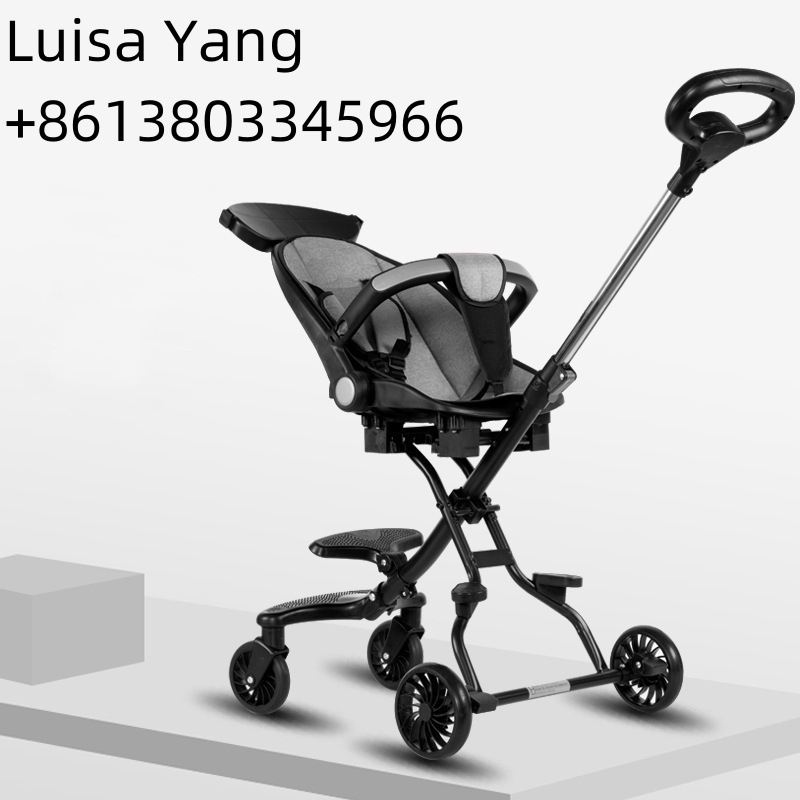 Factory milk white canopy folding Aluminum Alloy frame EVA handle handrail wheel baby Stroller with car seat