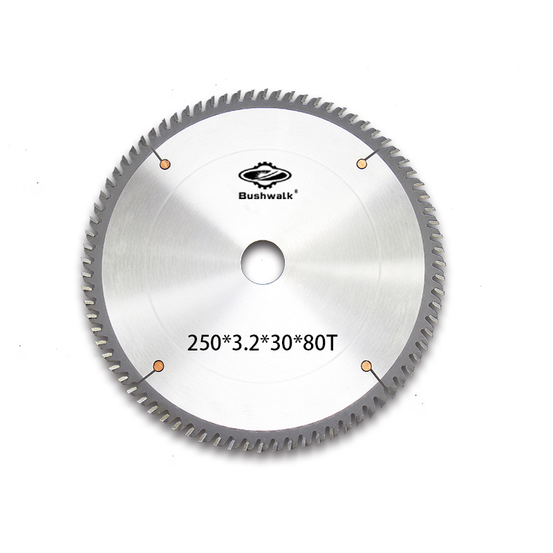 Hot selling BushWalk circular saw blade with concave tooth hard alloy saw blade woodcutting disc for panel board 250X3.2X30X80T