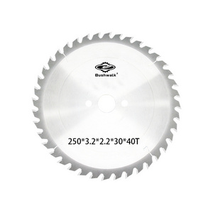 Factory production carbide welding teeth circular saw blade carbon steel woodworking cutting disc 250X3.2X2.2X30X40T