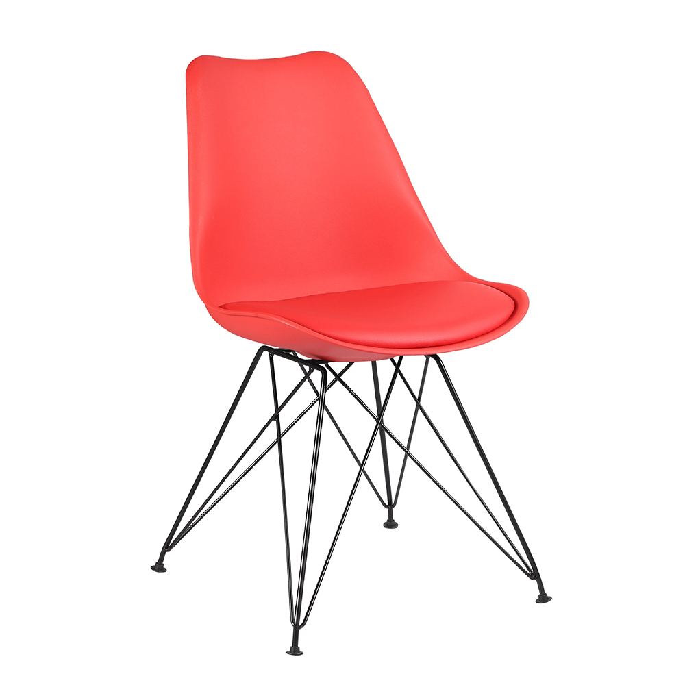 metal legs for dinning chair pu cushion chair new style plastic dining chairs with foam cushion