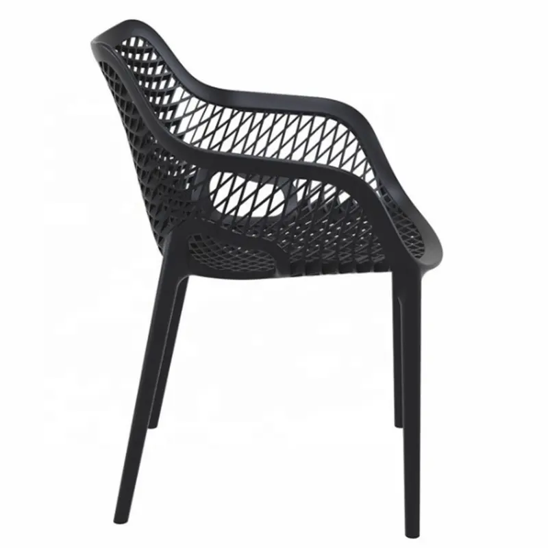 Hot Selling Suppliers Water Proof Breathability Modern Black Stackable Plastic Outdoor Garden Chairs