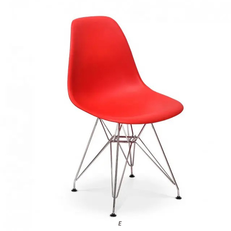 Cheap Price Dining Room Furniture Plastic Chair With Metal Legs Red Dining Chair PP Seat