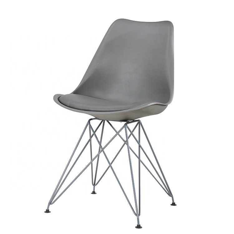 metal legs for dinning chair pu cushion chair new style plastic dining chairs with foam cushion