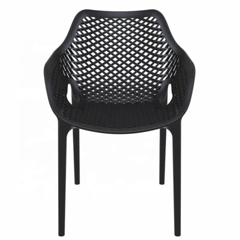 Hot Selling Suppliers Water Proof Breathability Modern Black Stackable Plastic Outdoor Garden Chairs