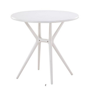 Nordic simple small round coffee side table modern plastic table for restaurant