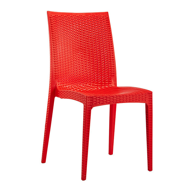 Cheap Colorful PP Rattan Plastic Chair Patio Stackable Garden Outdoor Dining Chair