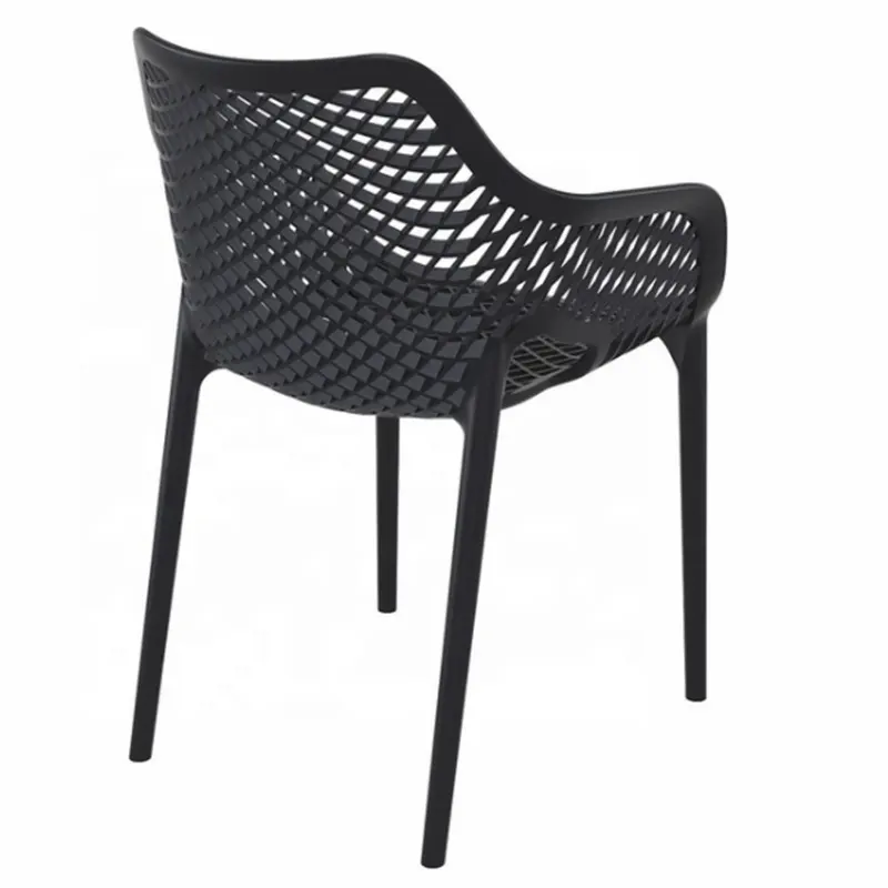 Hot Selling Suppliers Water Proof Breathability Modern Black Stackable Plastic Outdoor Garden Chairs