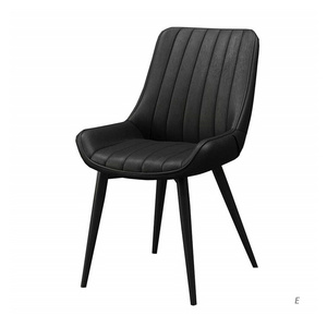 Luxury Modern Restaurant High Back Black PU Leather Dining Chairs