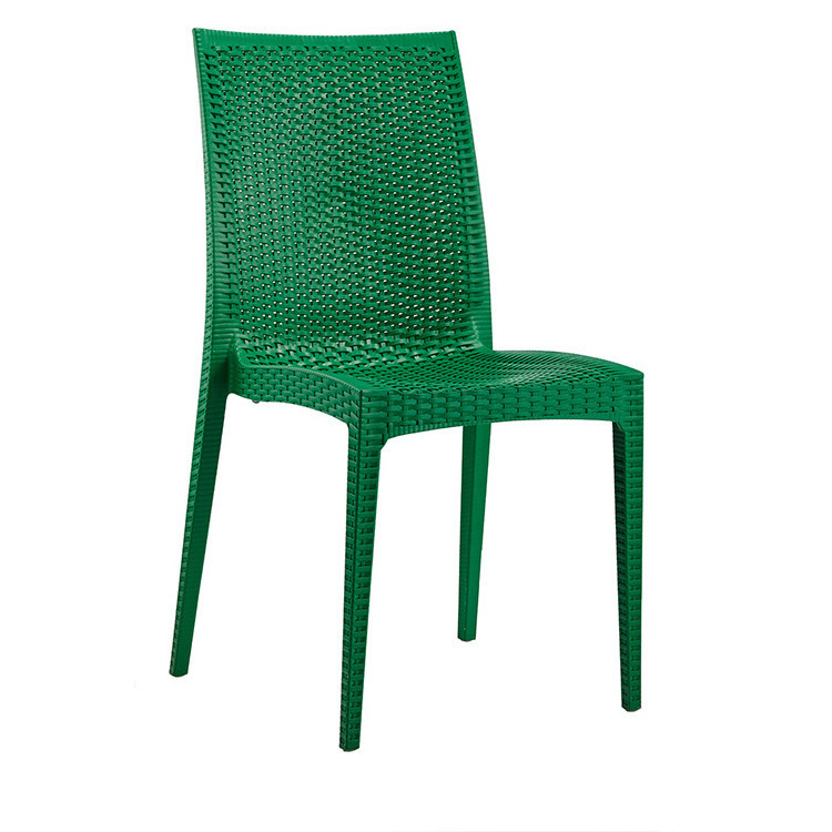 Cheap Colorful PP Rattan Plastic Chair Patio Stackable Garden Outdoor Dining Chair