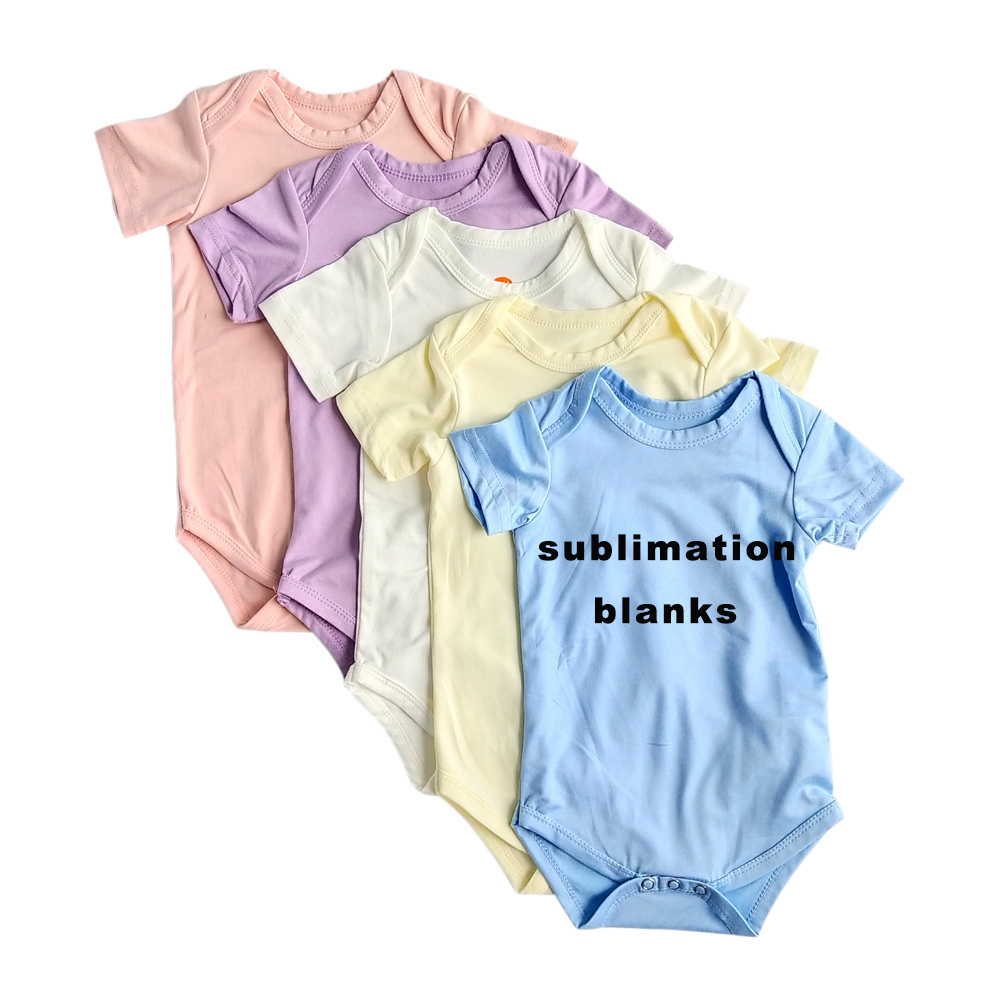 Newborn babe girls' high quality unisex baby boys rompers onesie 100% polyester infant romper sublimation blanks baby clothes