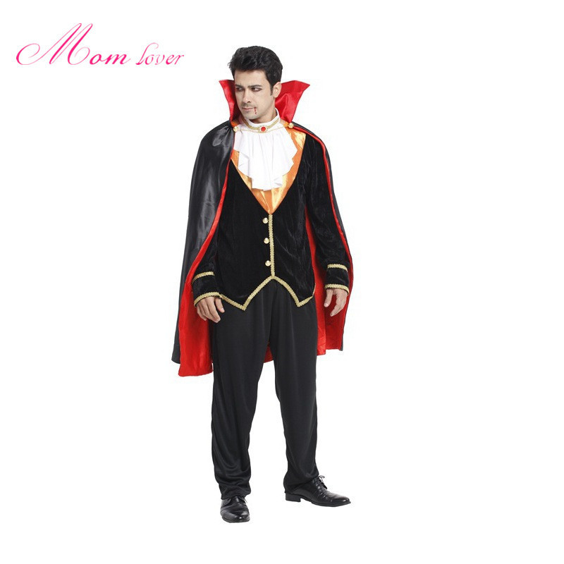 Wholesale Mens Gothic Vampire Costumes Europe Vampire Adults Man Cosplay Outfit For Halloween Carnival Party Role Play Costumes