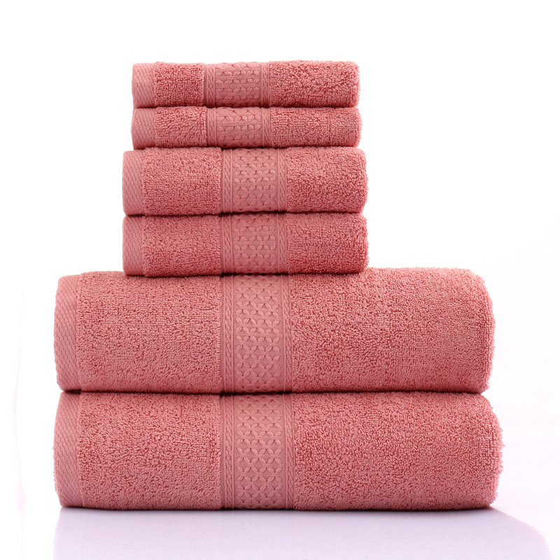 Chinese New Product Towel Set Supplied to Pakistan 100% Pure Cotton Terry Fabric Pink Embroidered Towels