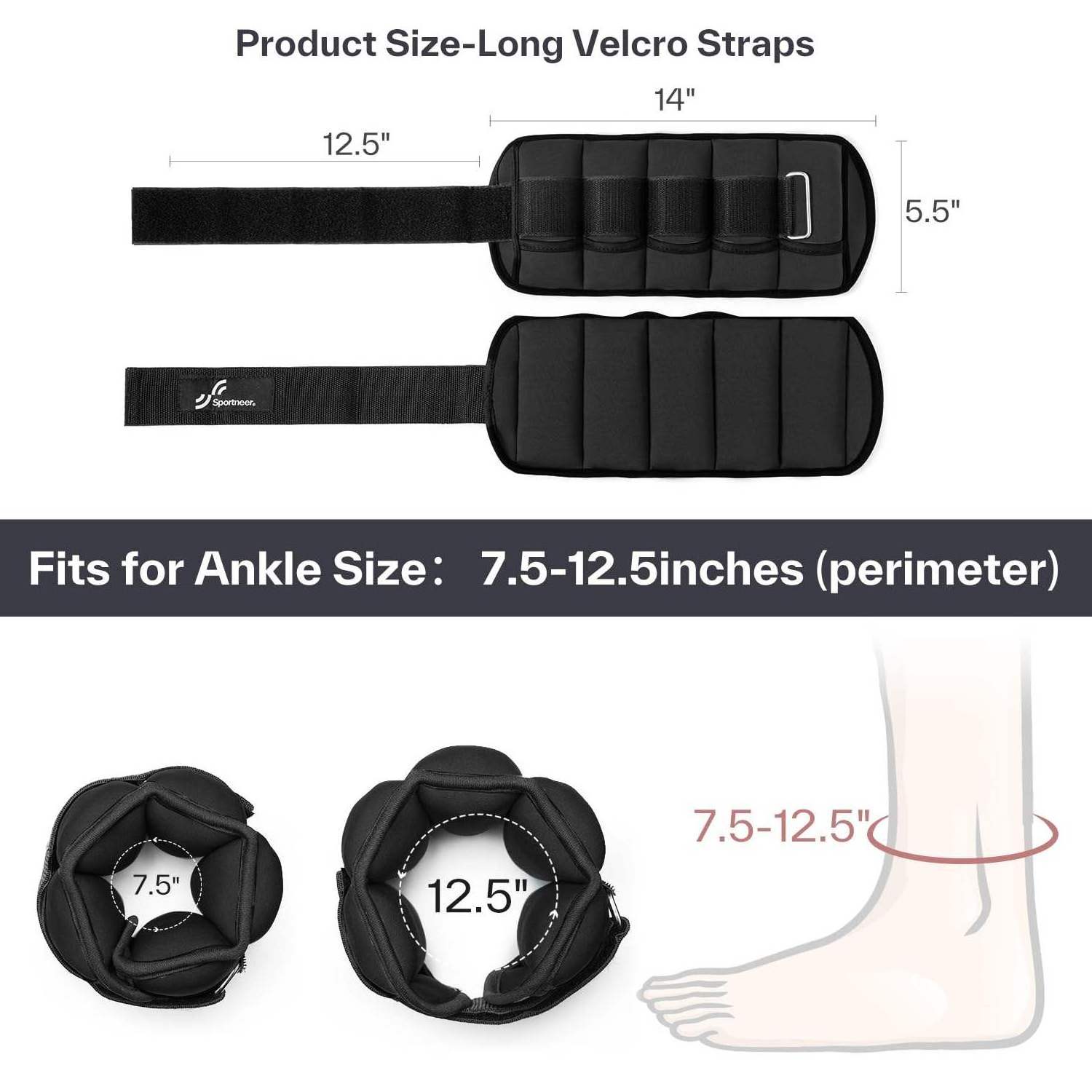 Fitness Weight Black Custom Logo Adjustable Exercise ankle and wrist weights for man silicone ankle weights Workout Sandbags