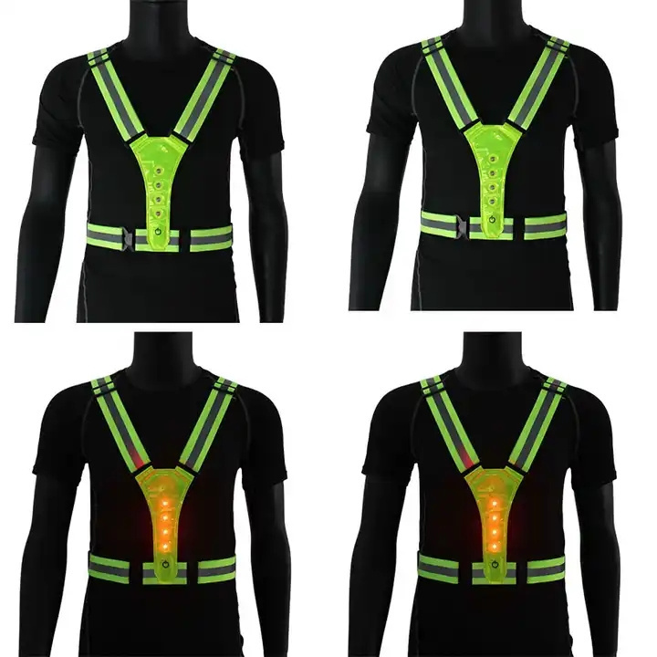 Wholesale safty Vest Running Gear Clothing Light Modes Safety Vest LED Reflective Vest