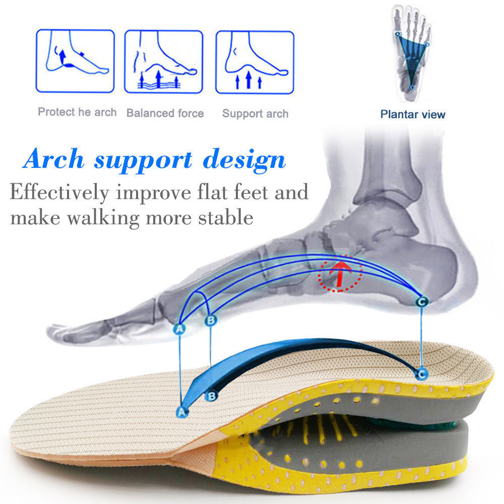 Run Active Comfort Insoles Trim to Fit Inserts Adult Medical Pain Relief Flat Foot Insole