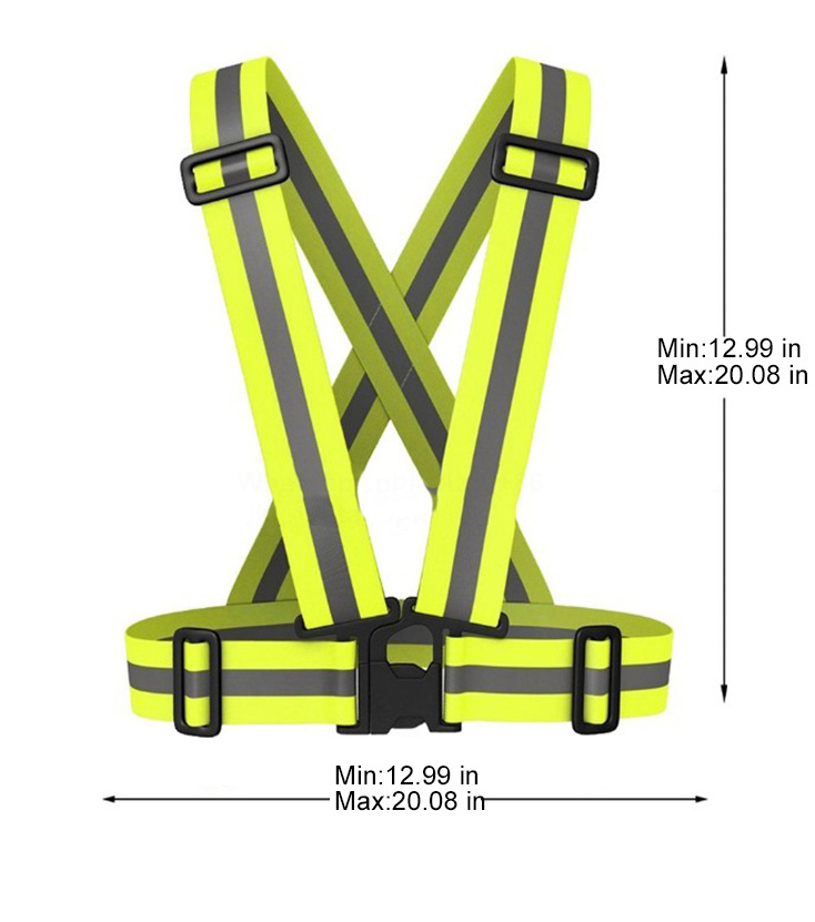 Wholesale Reflective Safety Clothing Vest Tape Dark Night Road Work Running Safety Guard Reflections Visible Belt Straps