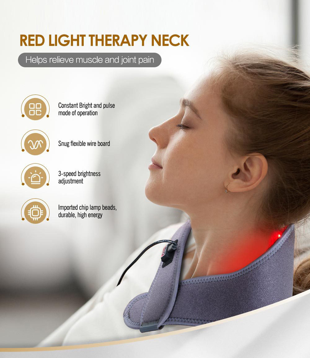 LED Electricity Infrared Pulse Chip Massager Cold Hot Phototherapy Red Light Neck Protector Hot Compress Shoulder Neck Support